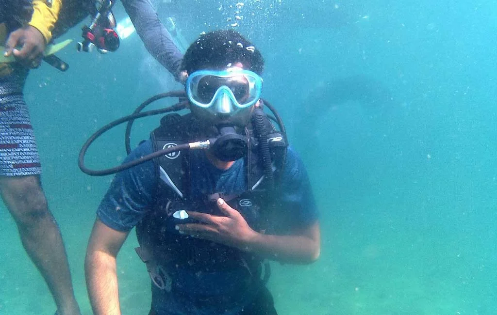 scuba diving in goa grand island , monkey beach